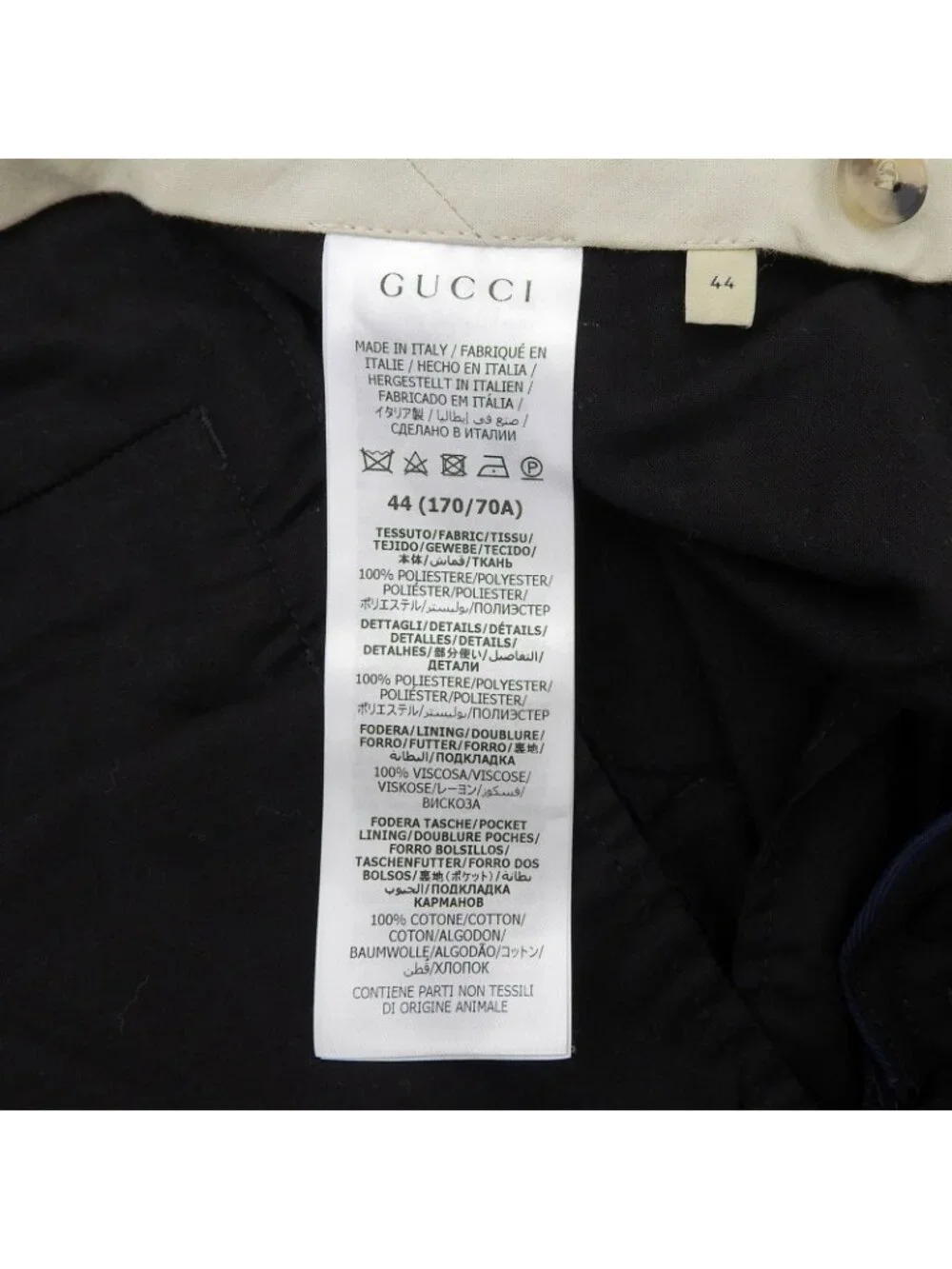 Gucci Zapai Side Line Zipper Fly Trousers Fluid Drill Pants Navy 44